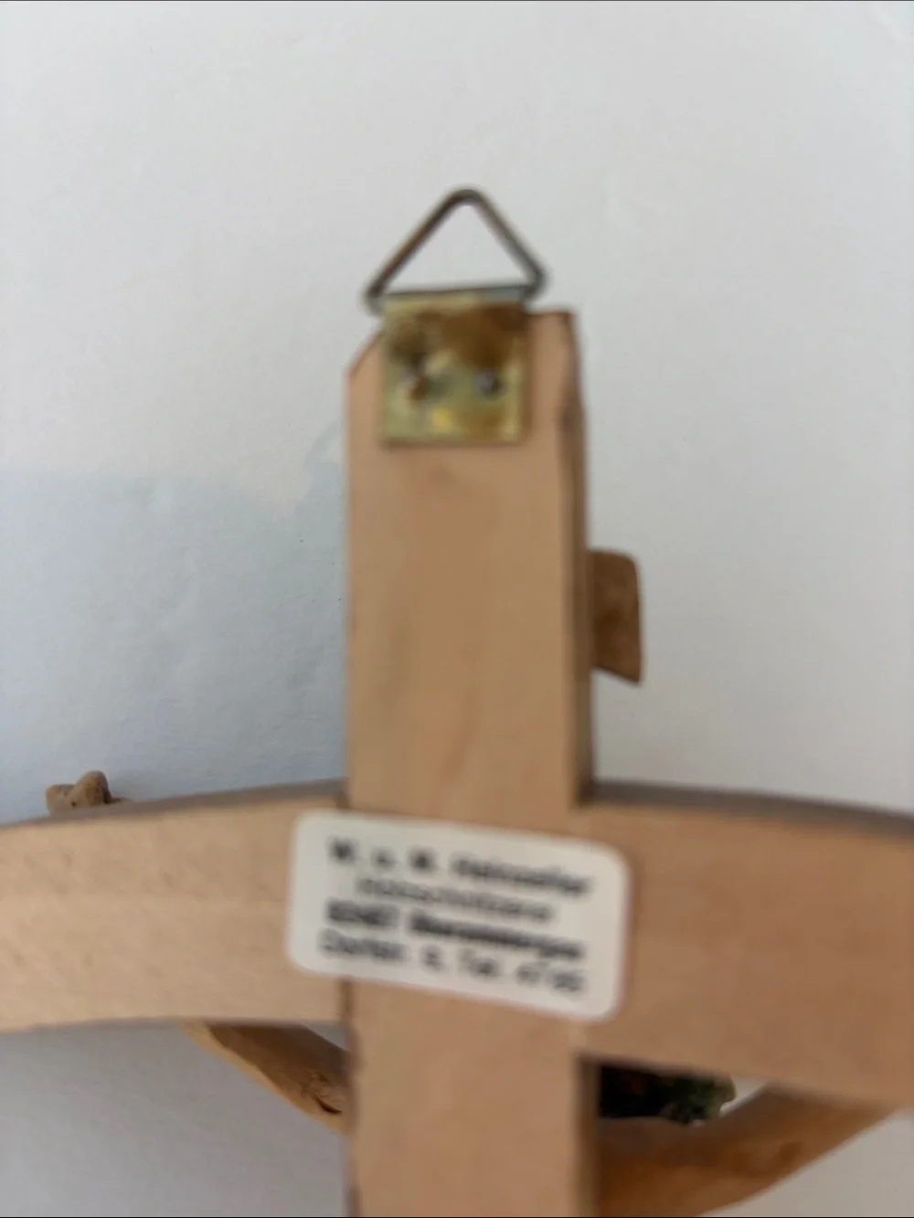 Wooden Wall Crucifix with Painted Christ Figure - 11.5”x5.5”